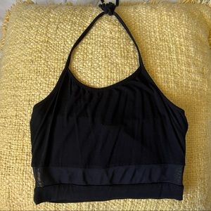 black cropped halter top